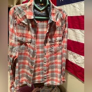 Jacks Girlfriend size S snap flannel shirt